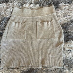 Wilfred Beige Ribbed Pencil Skirt